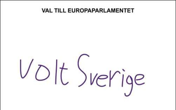 A white Swedish ballot paper with the heading 