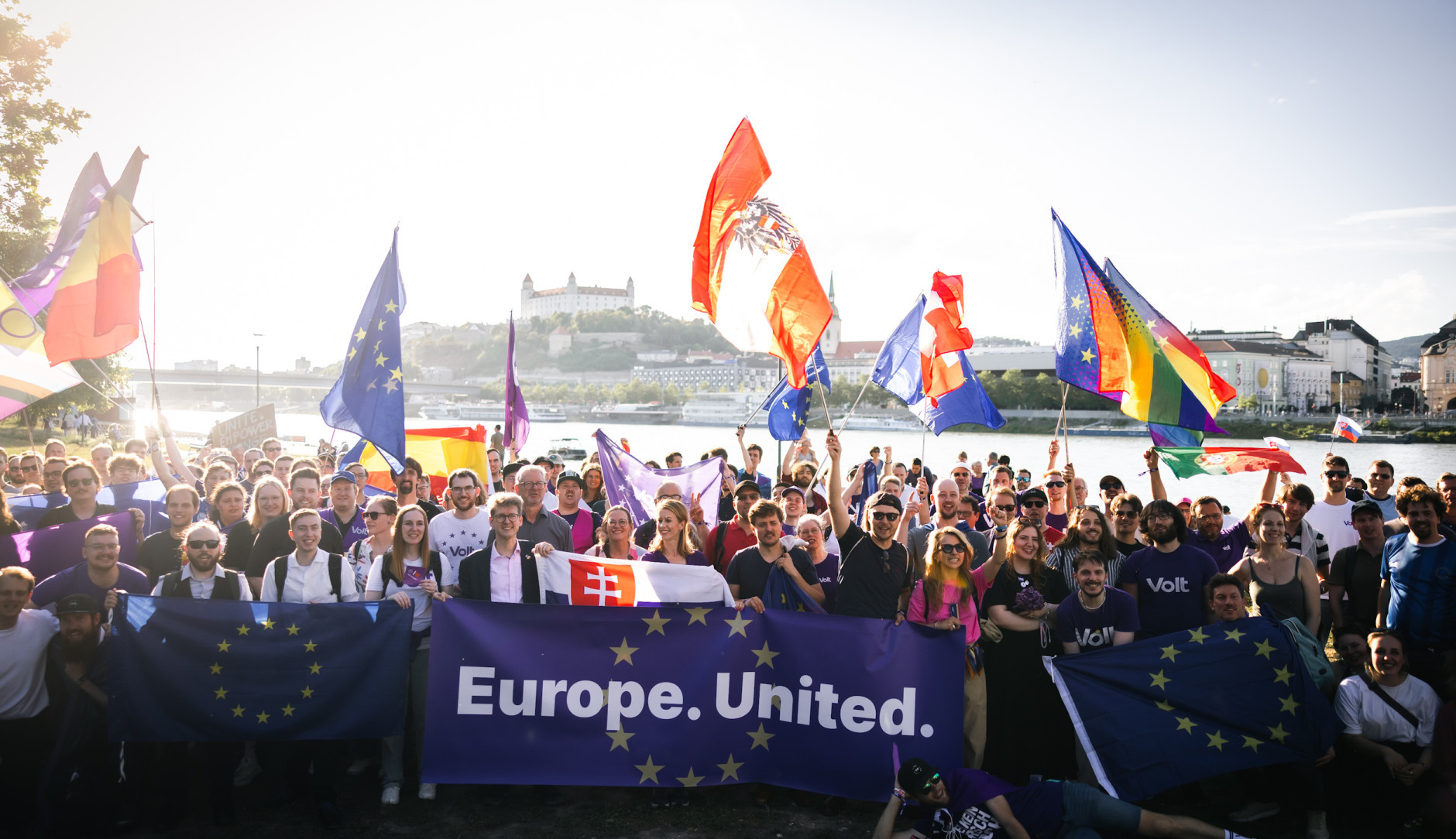 Photo from the 2026 Volt Europa GA in Bratislava, showing a large crowd