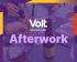 Volt Stockholm Afterwork text on top of photo showing beers and flyers