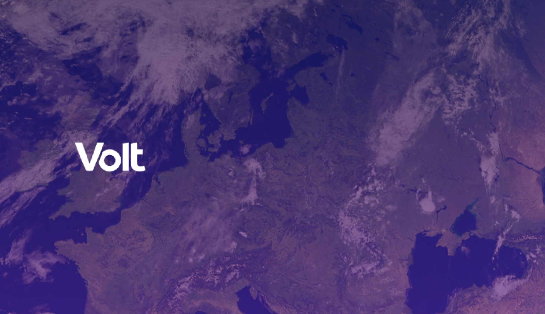 Article banner image depicting a map of Europe, with a purple tint and the Volt logo