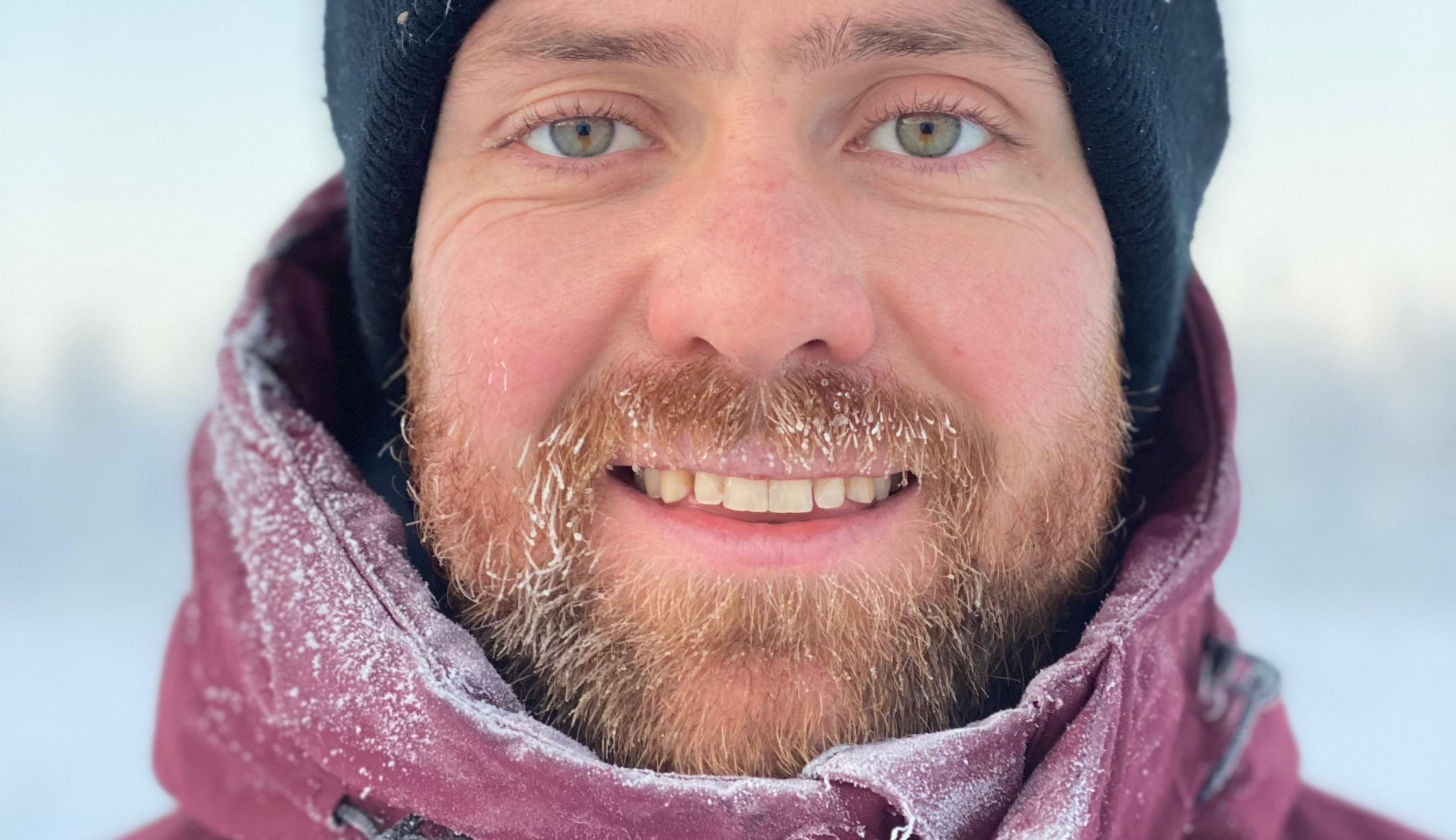 Portrait of Moritz Lang with snow in the background