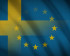 Stock photo of the Swedish flag merged into the EU flag